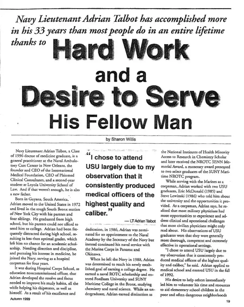 Hard work and desire to serve